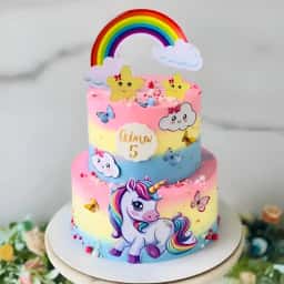 2 Tier Unicorn Cake