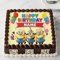 Minion Theme Chocolate Cake