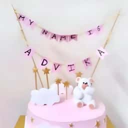 Pink Cake for Naming Ceremony