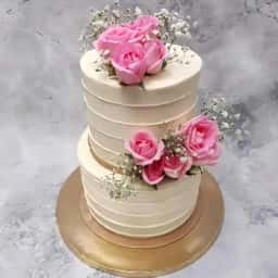 Tier Floral Wedding Cake