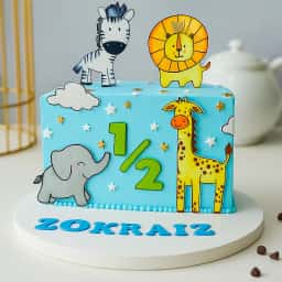 Half Birthday Lion King Theme Cake