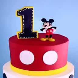 1st Birthday Mickey Theme Cake