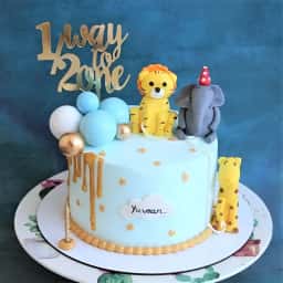 Half Birthday Animal Theme Cake