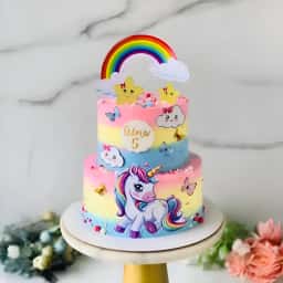 2 Tier Unicorn Cake