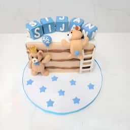 Half Birthday Teddy Bear Cake