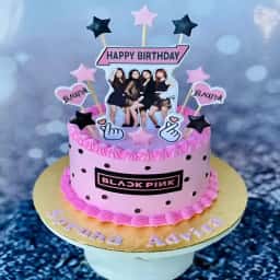 Black Pink Cutout Cake