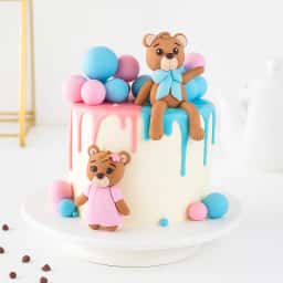 Teddy Theme Cake for Twins