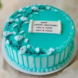 Floral Cream Anniversary Cake