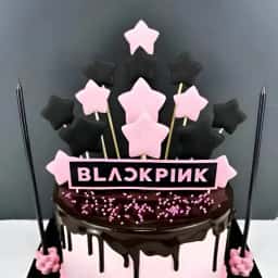 Black Pink Theme Cake