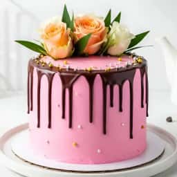 Delightful Pink Rose Cake