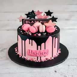 Black Pink Stars Cake