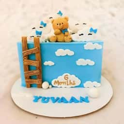 Kids Cloud Theme Half Birthday Cake