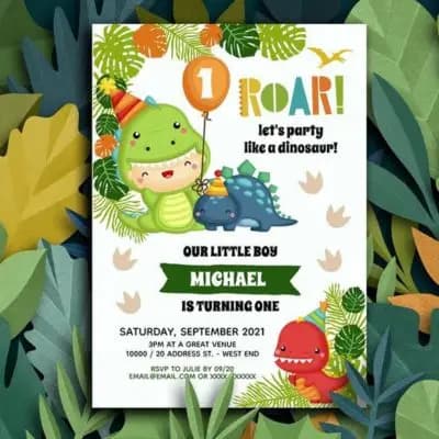 Dino Theme E-Invite