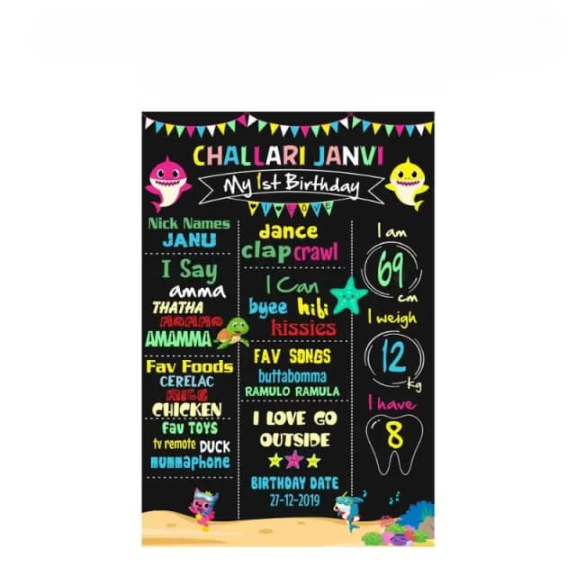 Baby Shark Milestone Board