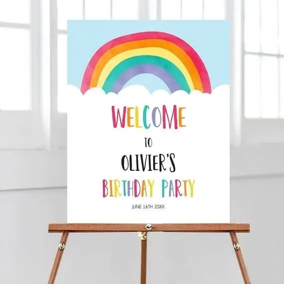 Rainbow Theme Welcome Board
