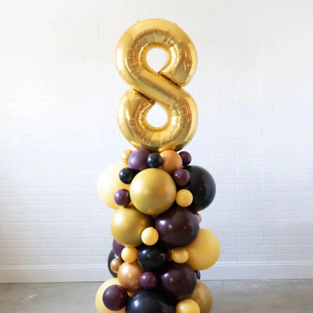 Balloon Pillar with Number Foil