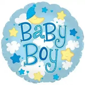 Baby Boy Round Foil (1 Pc)