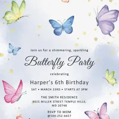 Butterfly Theme E-Invite