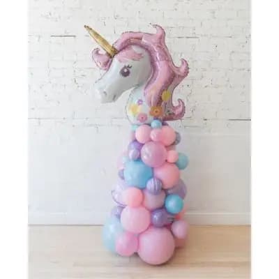 Unicorn Foil on Balloon Pillar