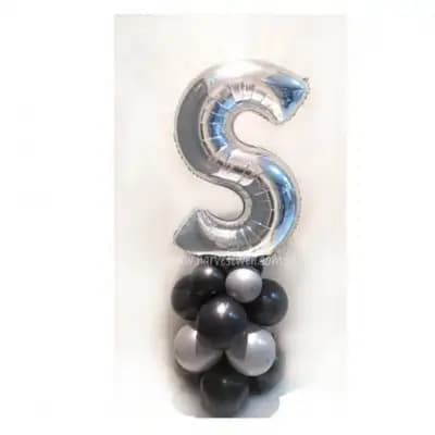 Balloon Pillar with Alphabet Foil
