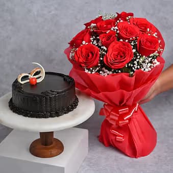 Cake & Bouquet