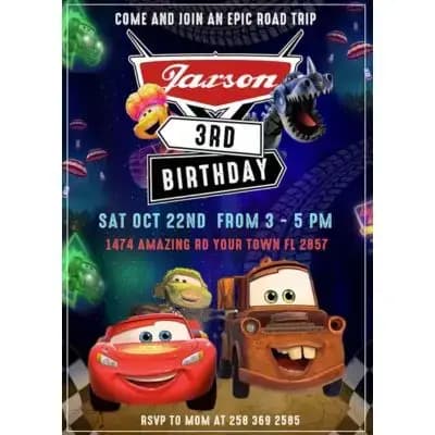 Car Theme E invite