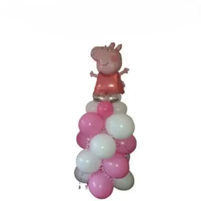 Peppa Pig Foil on Balloon Pillar