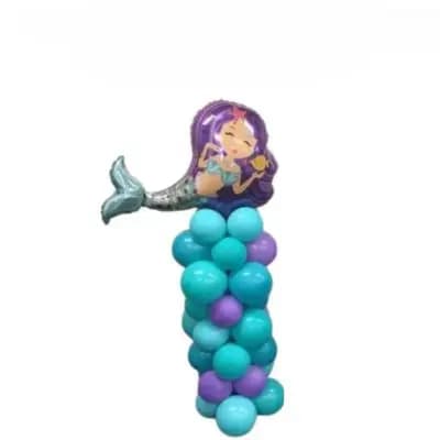 Mermaid Foil on Balloon Pillar