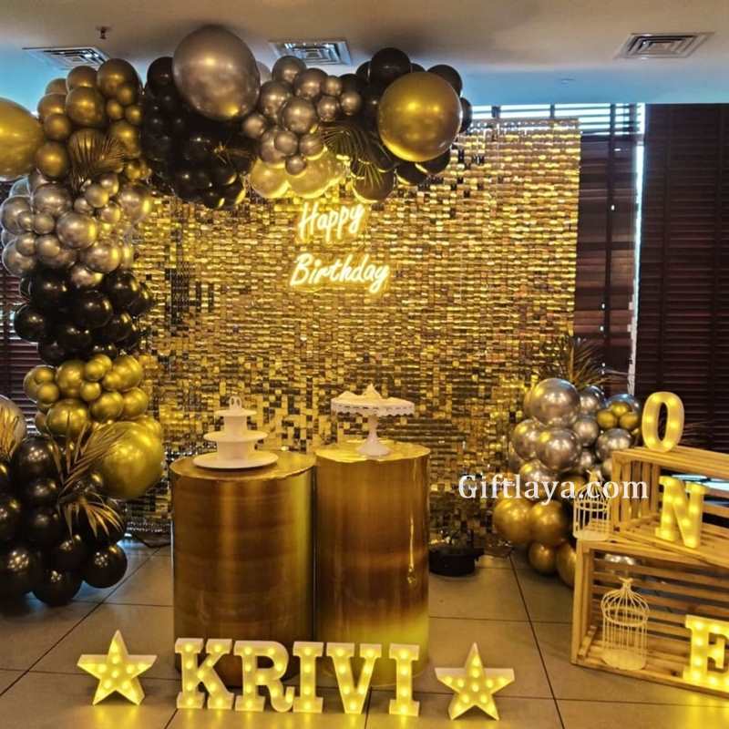 Golden Premium Birthday Decoration