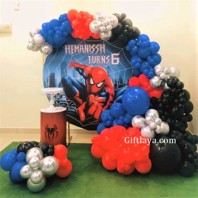 Spider-Man Theme Stage Balloon Decoration