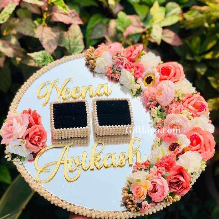 Unique Palette Beautiful Ring Ceremony Wedding Ring Platter with Customized  Couple Name | Wedding Ring Platter | Marriage Decor | Engagement Tray -