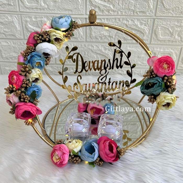 Buy GiftsBouquet Engagement Ring Platter for Ring Ceremony ! Wedding Ring  Platter | Decorative Tray | Marriage | Engagement Tray Online at Low Prices  in India - Amazon.in