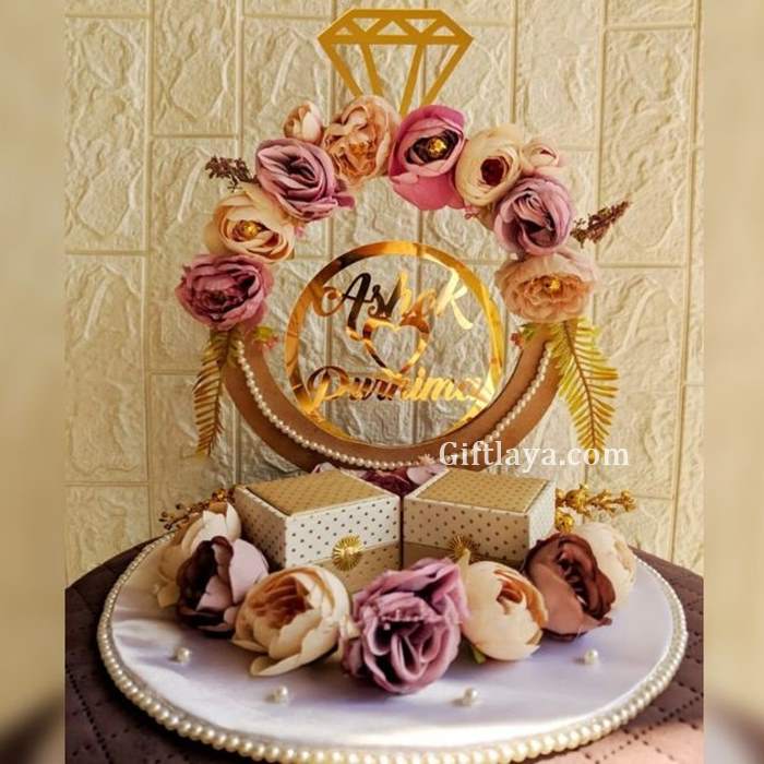 Buy JIYA'S Handmade Engagement Ring tray ring holder platter with customise  name (anniversary/engagement/wedding ring platter/Decorative Tray/Marriage  Decorative) Online at Low Prices in India - Amazon.in