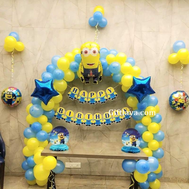 Minion Theme Balloon Decorations for Kids