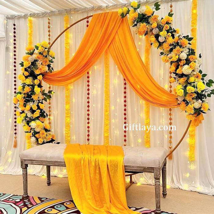 Simple Stage Decorations for Engagement Ring Ceremony