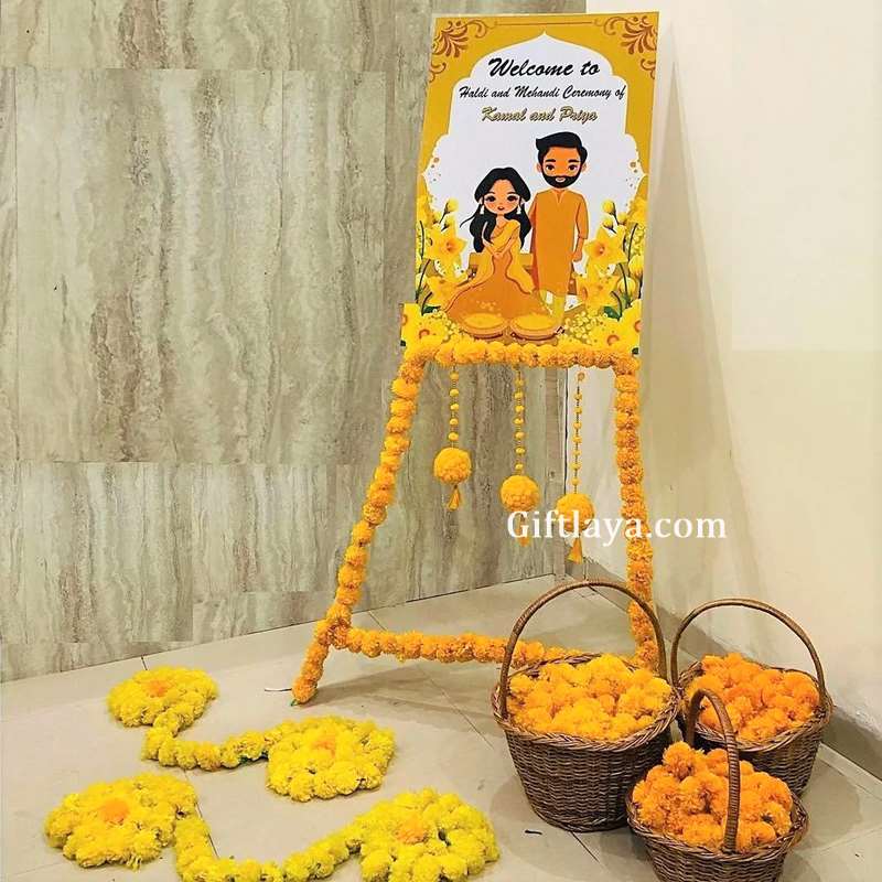 Flower Haldi Function Decoration