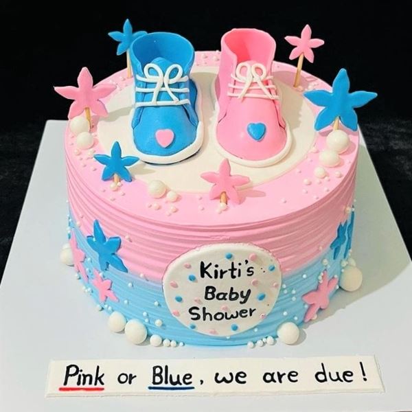 Pink and Blue Baby Shower Cake