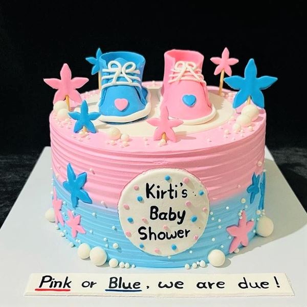 Order & Blue Baby Shower Cake
