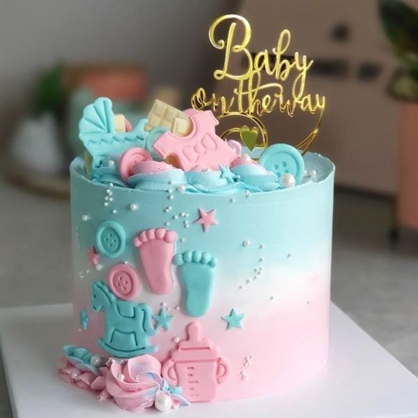 Best online lil lady & man baby shower cake | order lil man & lady baby  shower cake online-cakegift.in