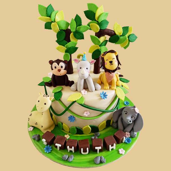 Jungle Safari Fondant Cake