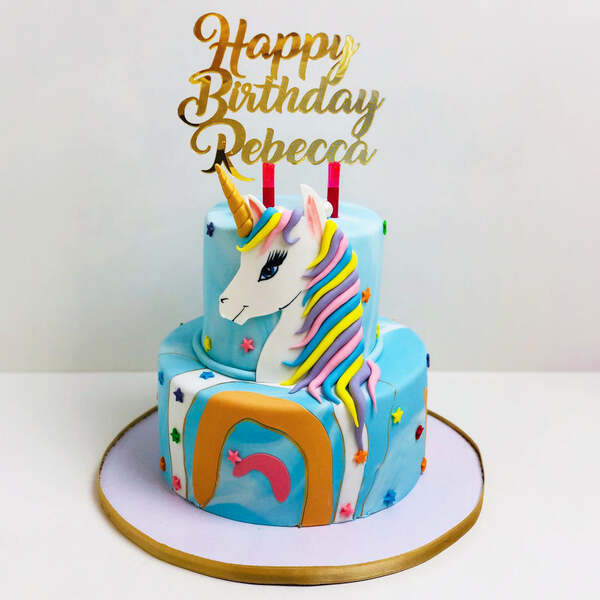 Colorful Unicorn Theme Cake