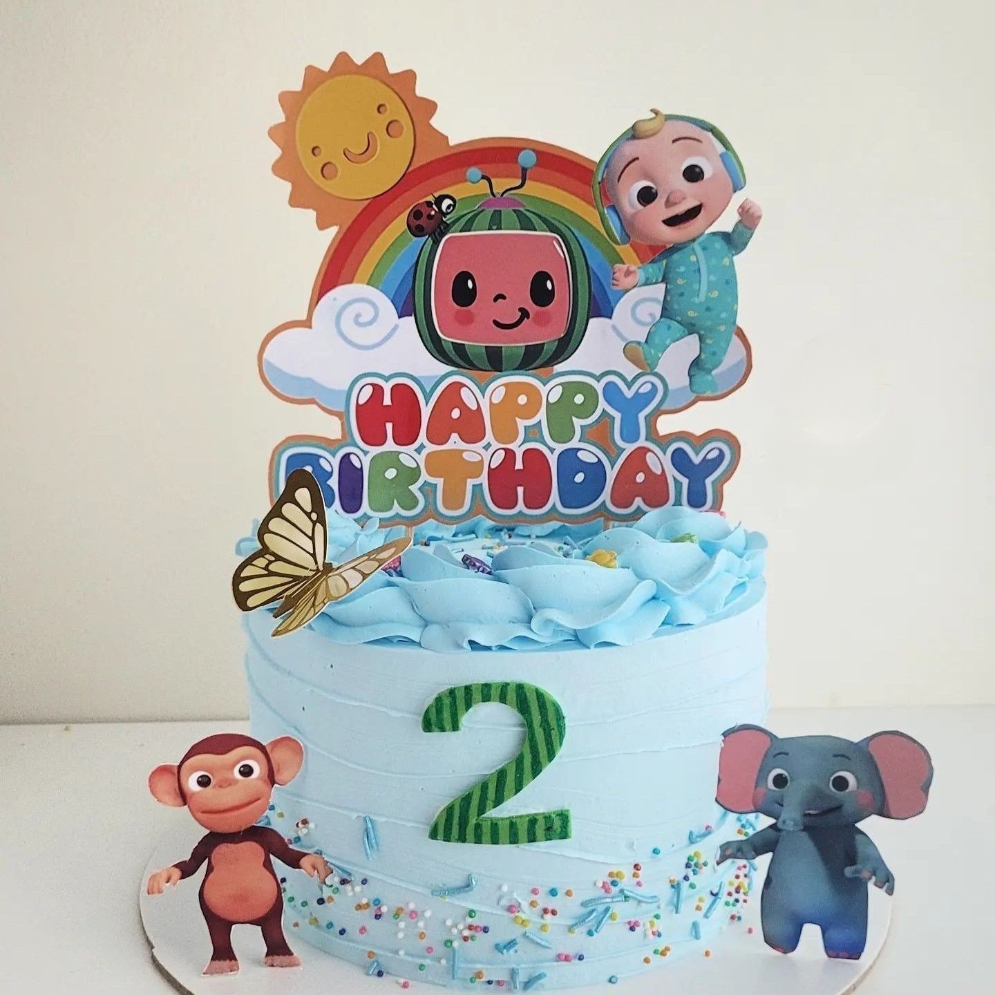 Cocomelon Theme Two Tier Fondant Cake for your Kid's Birthday Party |  Hyderabad