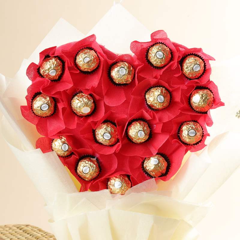 Heart Shaped Ferrero Rocher Bouquet