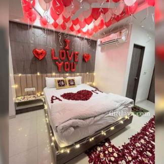 Romantic First Wedding Night Bed Room Decoration