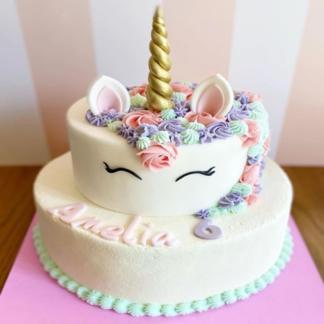 2 Tier Unicorn Cake