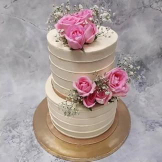 Tier Floral Wedding Cake