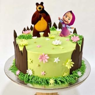 Masha and The Bear Fondant Cake