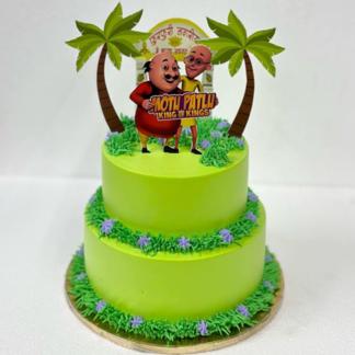 2 Tier Motu and Patlu Theme Cake