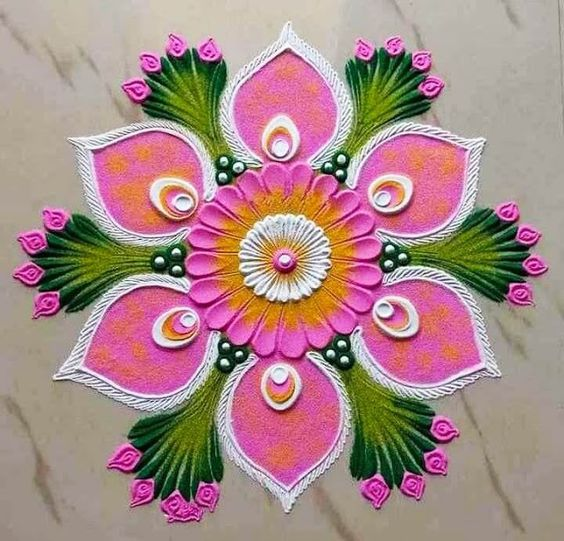 Lotus Pattern Rangoli Design