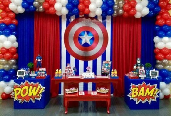 Captain America Theme for Birthday Decoration